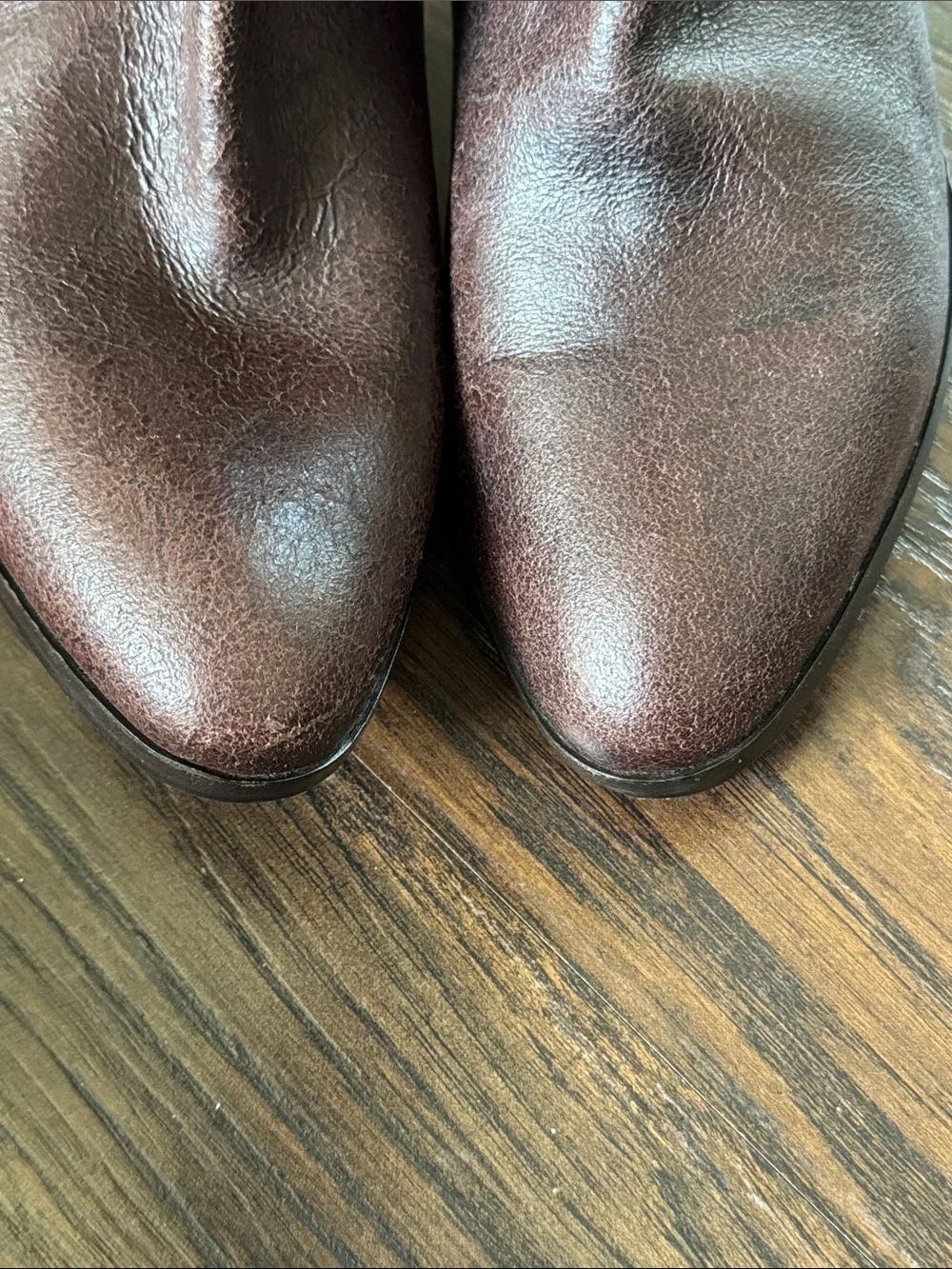 Faconnable Dark Brown Leather Pointed Toe Ankle Booties